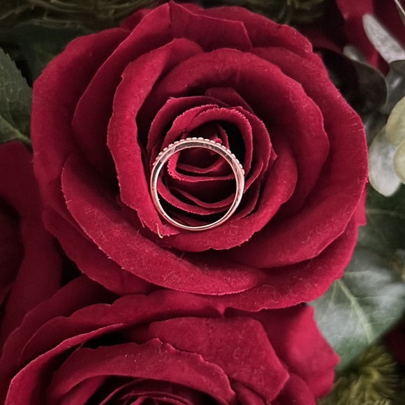 Elegant, Romantic Wedding Ring Set for Parties - Rose Gold - Picture 7 of 11